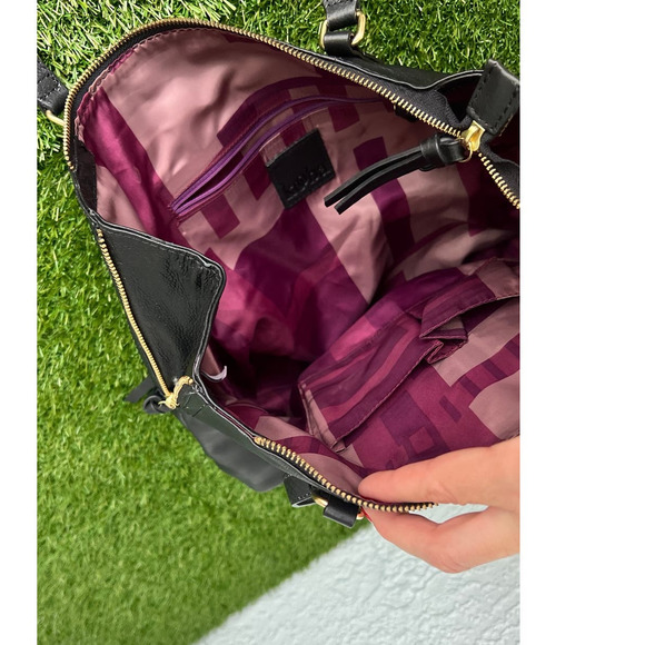 Kooba Everetti Black Leather Fringed Tote Satchel Bag - Perfect Condition - Picture 16 of 17